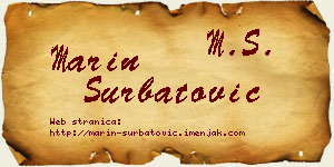 Marin Šurbatović vizit kartica